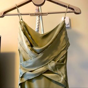 Avocado color silk dress, brand new